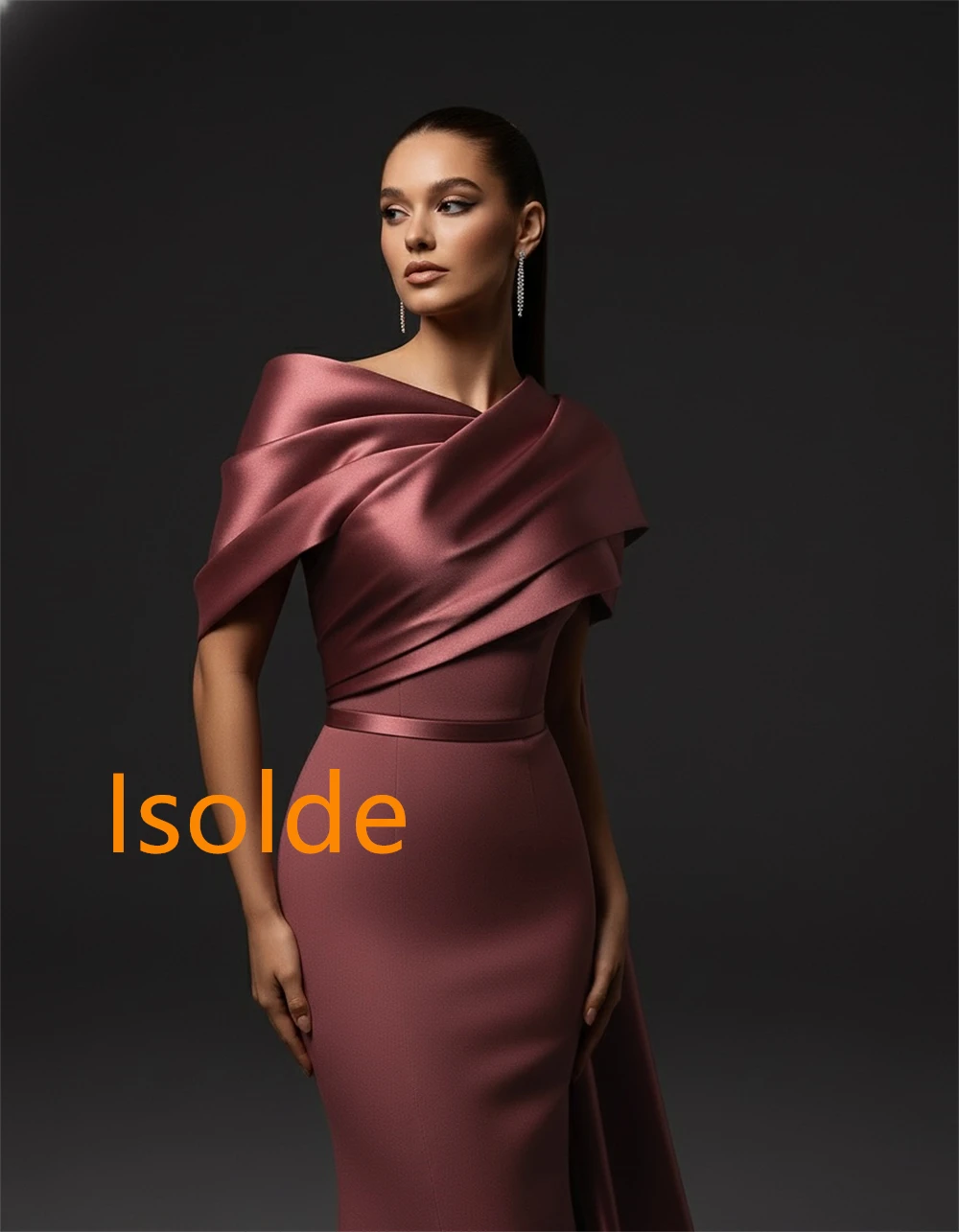 

Индивидуальные модные атласные вечерние платья русалки, изысканные платья знаменитостей с открытыми плечами, современные платья для особых случаев