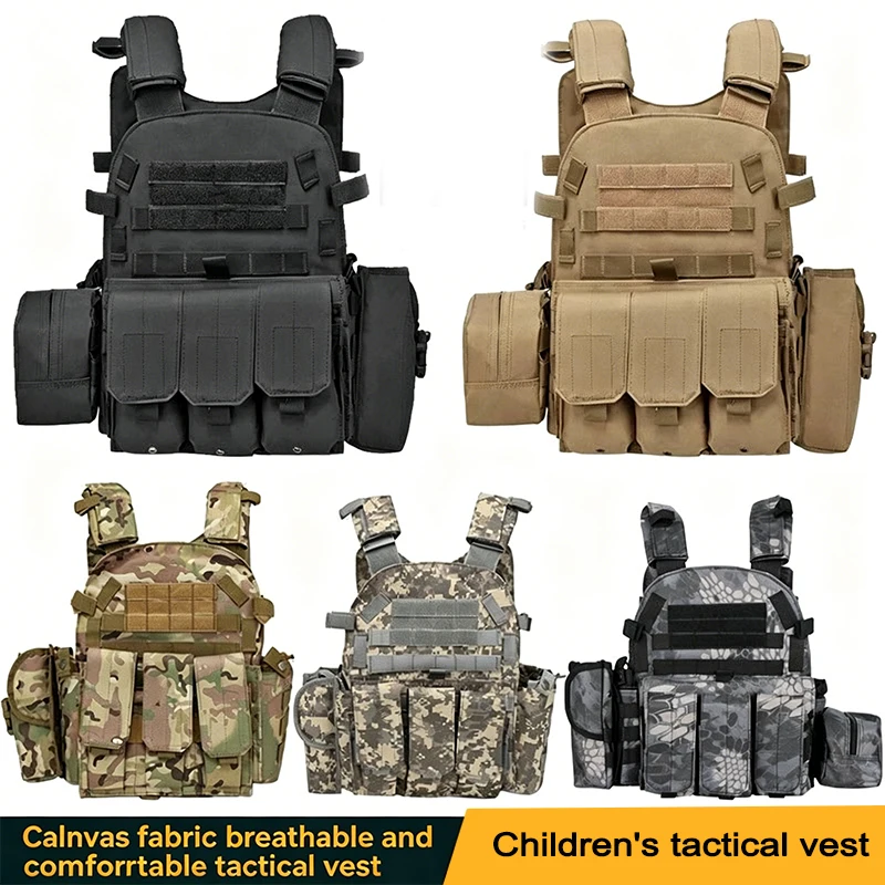 

ED Molle Tactical Plate Carrier Vest Military Body Armor Hunting CS Wargame Airsoft Combat Gear With Pouches