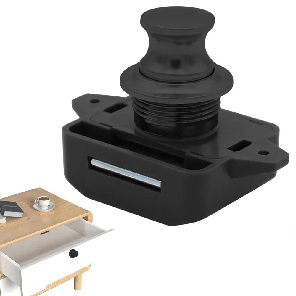 Furniture Accessory Hardware Push Lock Push Button Keyless Cabinet Knob Car Furniture Button Locks Cupboard Door Knob