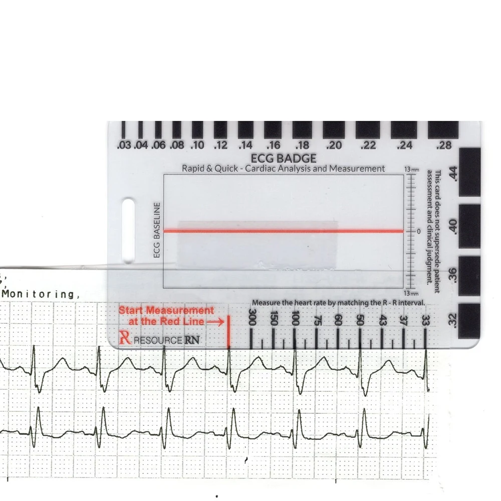 جديد ECG/EKG الفرجار الأفقي العمودي الشفاف ECG 7 خطوة حاكم البلاستيك المحمولة قياس أدوات القياس