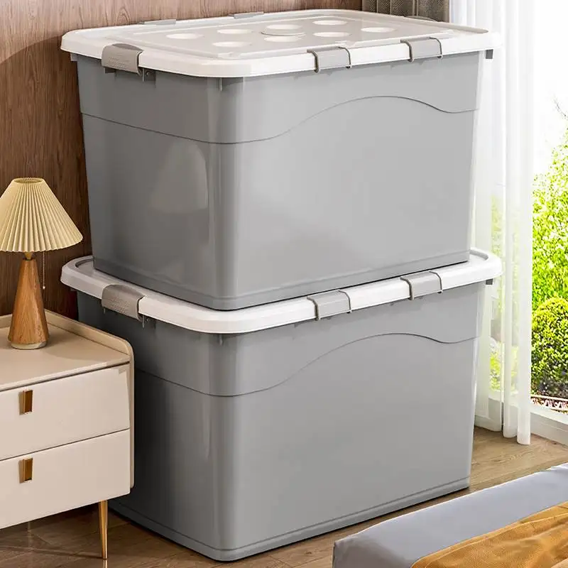 

Extra Large Thickened Plastic Storage Box for Home Use Clothes Toy Book Organization Cabinet Modern Simple Style Korean Style