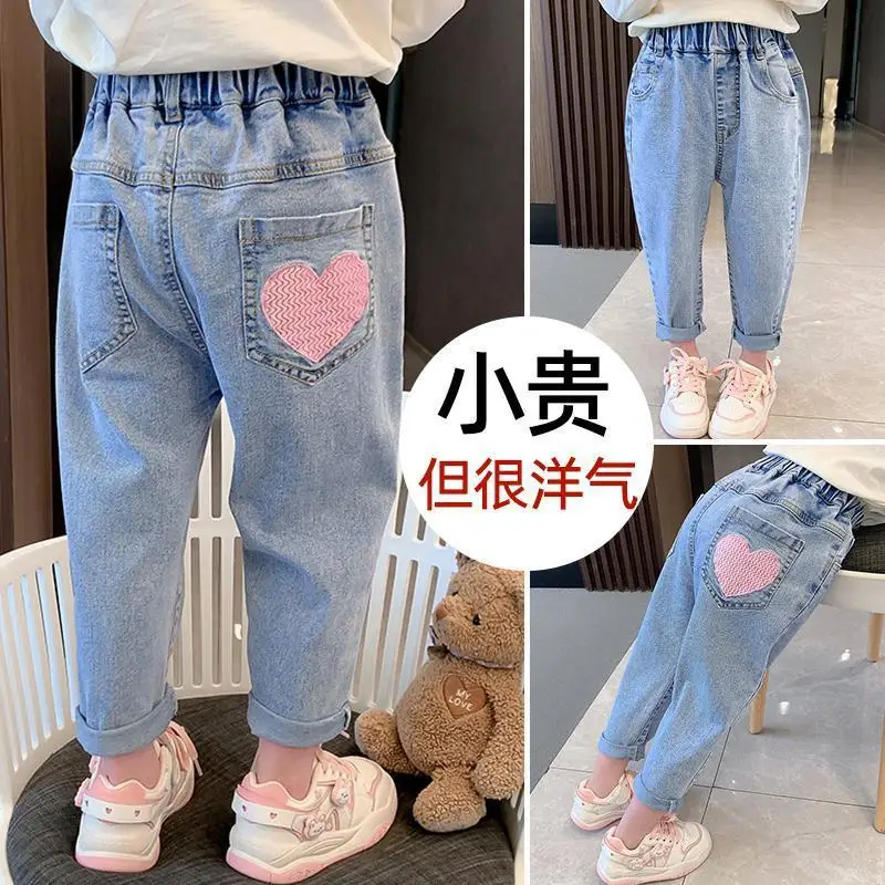 Girls Jean Pants Long Trousers Cotton 2024 Classic Spring Autumn Teenagers Baby's Kids Pants Outdoor High Quality Children's Clo