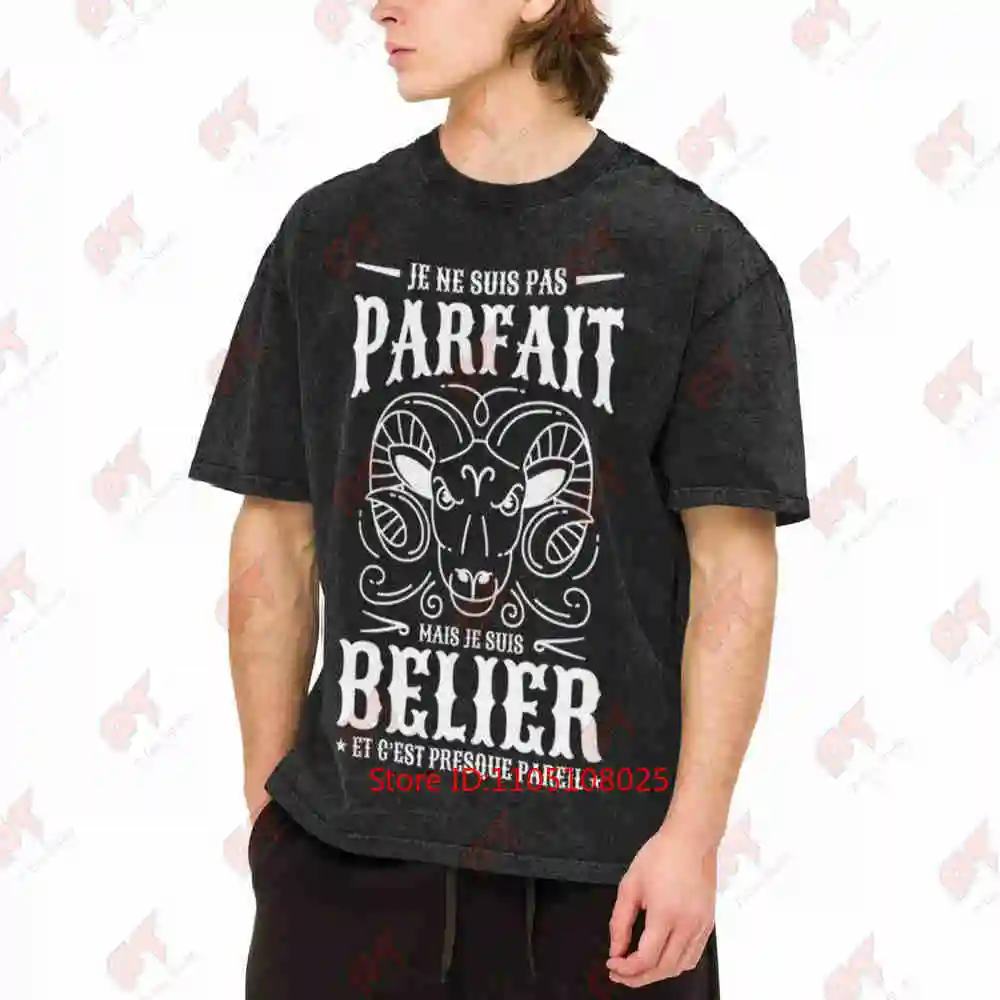 I'm Not Perfect But I'm An Aries And That's The Same Vintage Washed Tee Pure Cotton T-Shirt