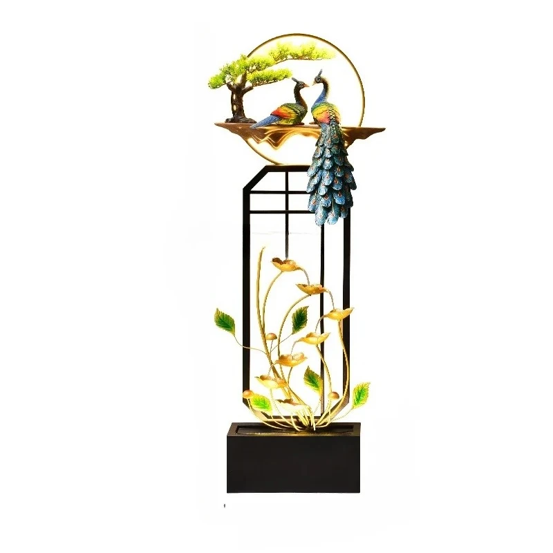 

Creative Loop Water Fountain Floor Lucky Large Decoration Peacock Living Room Decoration Opening Gifts
