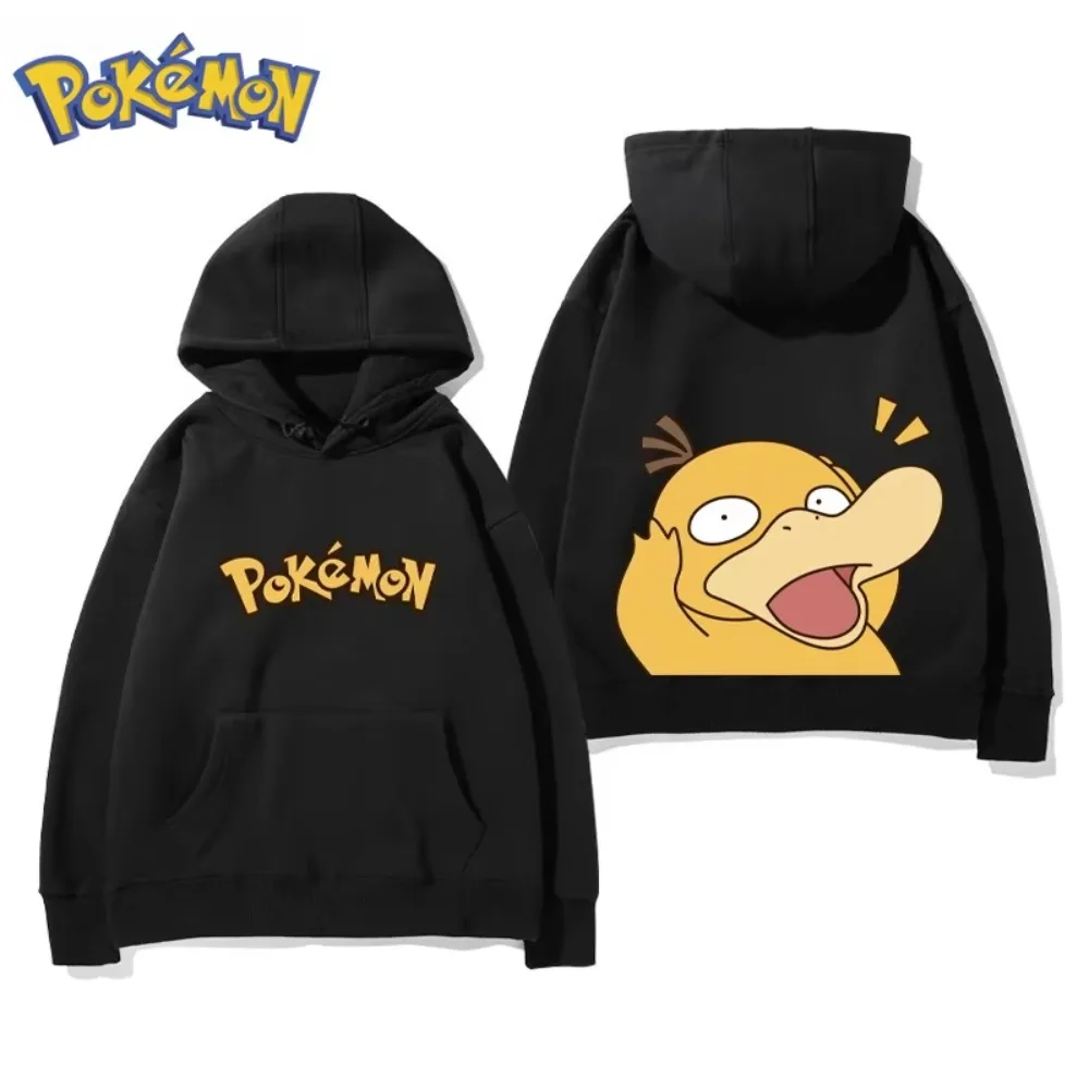 

Мужская толстовка с милым мультяшным принтом Psyduck Pokémon для мужчин и женщин, осень/зима, большой размер, повседневный трендовый свитер, топ, новый Y2k