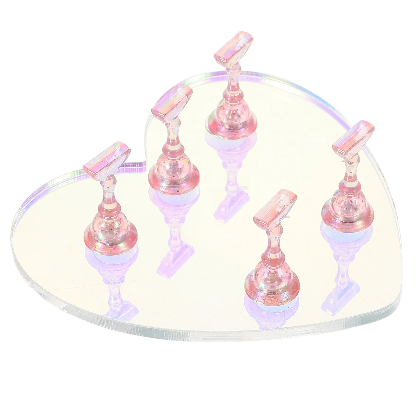 

Acrylic Nail Practice Stand Heart Base Nail Art Display Holder Kit Portable Fingernail Tips Organizer Salon Home Use Tool