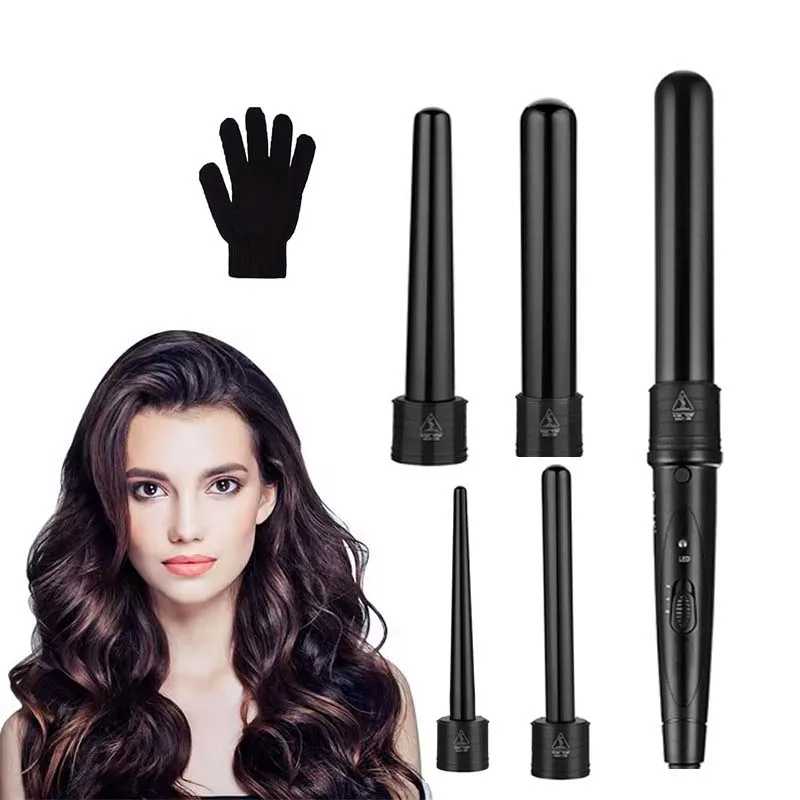 Hot Selling Professional 5-In-1 Curling Stick Set With 5 Interchangeable Curlers Salon Professional Women'S Styling Tool