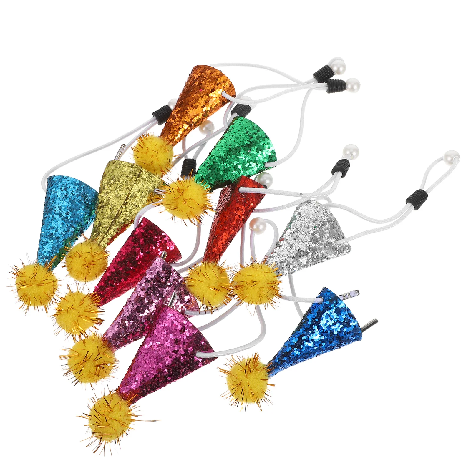 

10Pcs Dog Birthday Hat Adorable Animal Cone Cap for Pets Lightweight Comfortable Fit for Small Dogs Puppies Cat Birthday Party