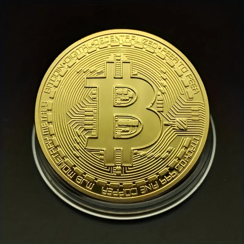 3 pcs/Pack Bitcoin Crypto Currency Gold-Plated Coin 40mm Diameter 1.5mm Thickness Silver Finish Collectible Gift Metal