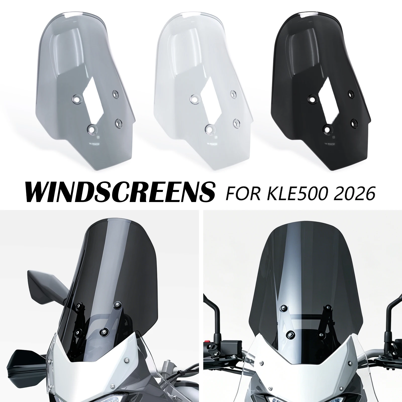Front Windscreens For Kawasaki KLE 500 2026 KLE500 SE 26 MotorcycleSport Touring Windshield Wind Deflectors Viser Visor Fairing