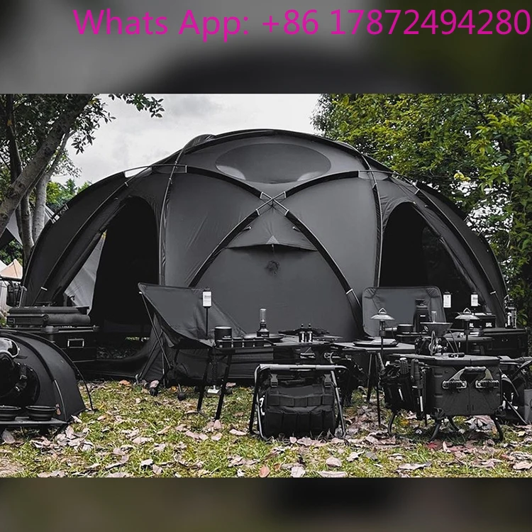 High-Quality Outdoor Stylish Design Luxury Portable Foldable All-Season Family Aluminum Pole Canvas Dome Tent