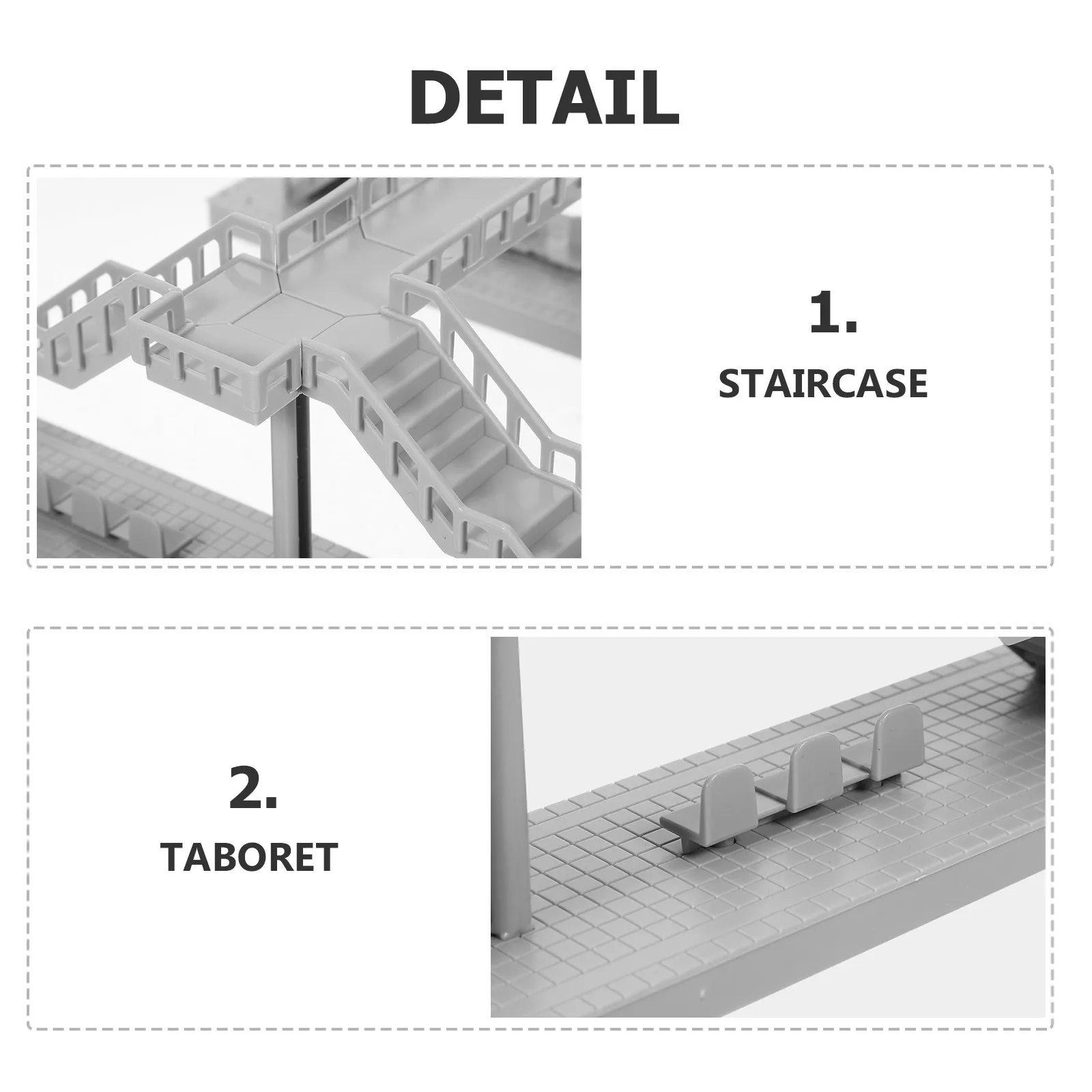 1Set ABS Footbridge Compact Plastic Miniature Building Kit DIY Footbridge for Sand Table Home Garden Decoration Sand Table