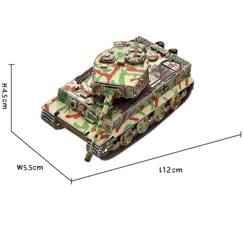 Cool 3D metal puzzle military tank assembling model DIY manual adult decompression tank toy