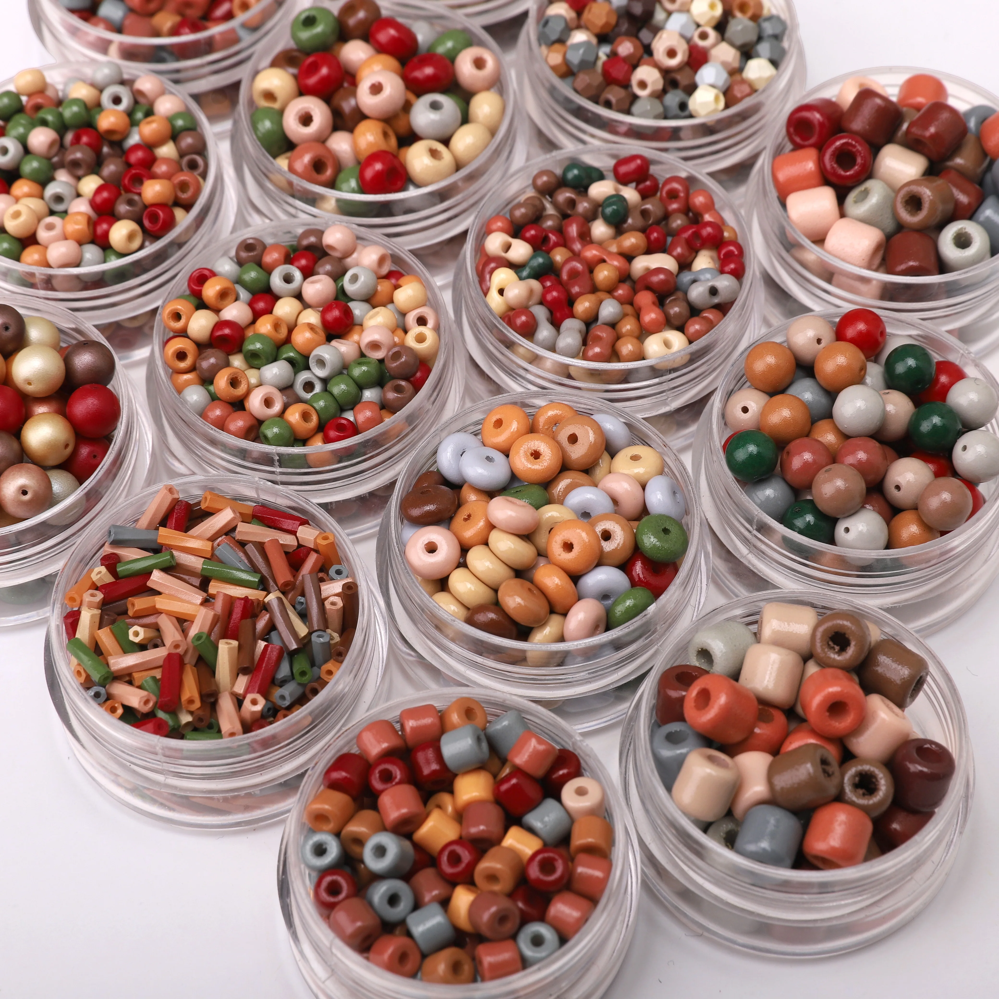 

28-265Pcs Maillard Color Loose Beads Multiple Shapes Spacer Glass Seed Beads For Jewelry Making DIY Bracelet Pendant Accessories