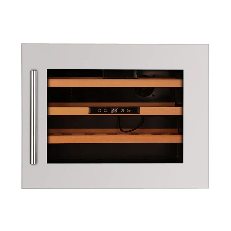 

24 бутылки, однозонный встроенный охладитель для вина, бесшовная дверь из нержавеющей стали, электрический бытовой отель, использование R600A