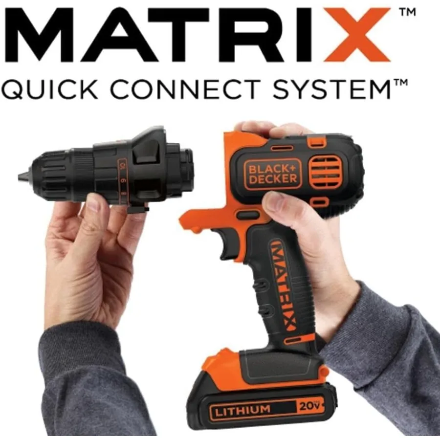 20 В MAX Matrix Quick Connect System Беспроводная литиевая дрель и шуруповерт с аккумулятором в комплекте Идеально подходит для домашнего ремонта DIY P