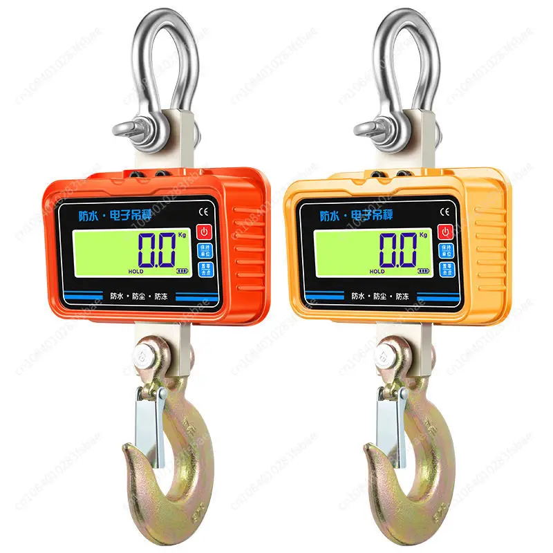 3000KG Electronic Hanging Scale Waterproof Crane Scales Remote Control Heavy Duty Alloy Steel Hook Weighing Tools 3T LCD Display