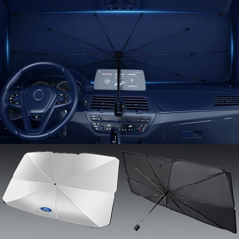 For Ford Focus Mondeo Kuga Fiesta MK7 Escort Explorer Edge 2 4 MK2 MK4 Car Windshield Sun Shade UV Ray Reflector Umbrella