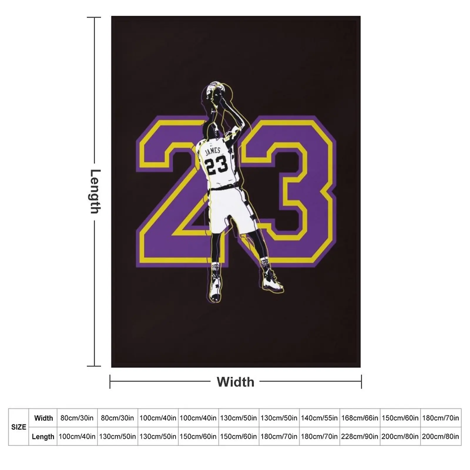 Lebron James 23 Throw Blanket Large Beach Blankets