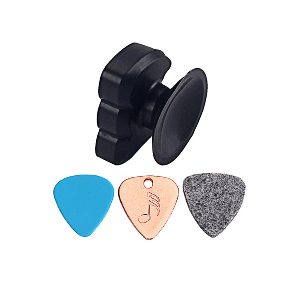 

Black Guitar Picks Holder Case Includes 3 Pieces Anti-Skid Plectrum Storage Box Guitar Tools Instrument Accessories