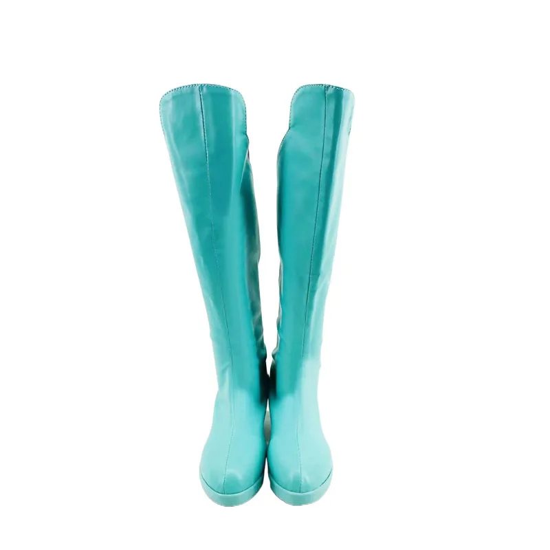 Winxclub Tecna Cosplay Kostuum Schoenen Lichtgroen Handgemaakte Kunstleren Laarzen Voor Kerstmis Halloween Party