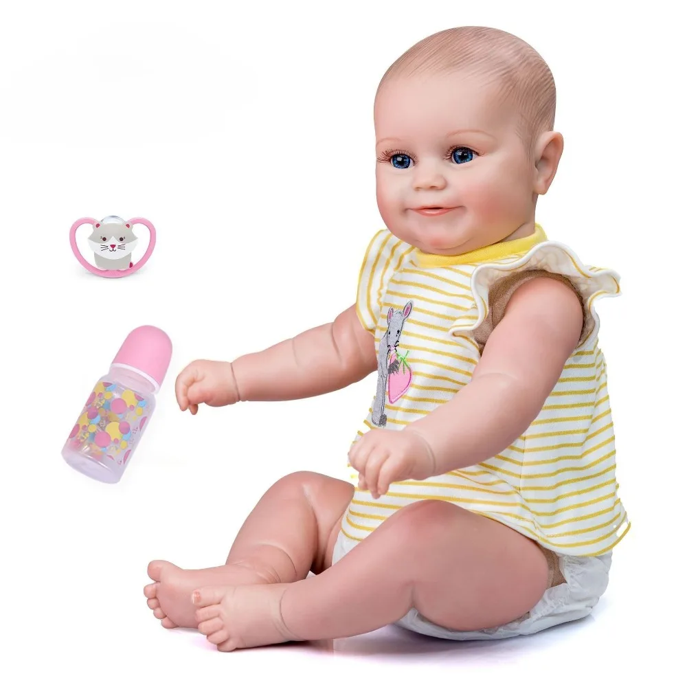New 49CM Full Vinyl Body Girl Waterproof Reborn Doll Maddie Hand-Detailed Painted Visible Veins Lifelike Doll Christmas Toy Gift