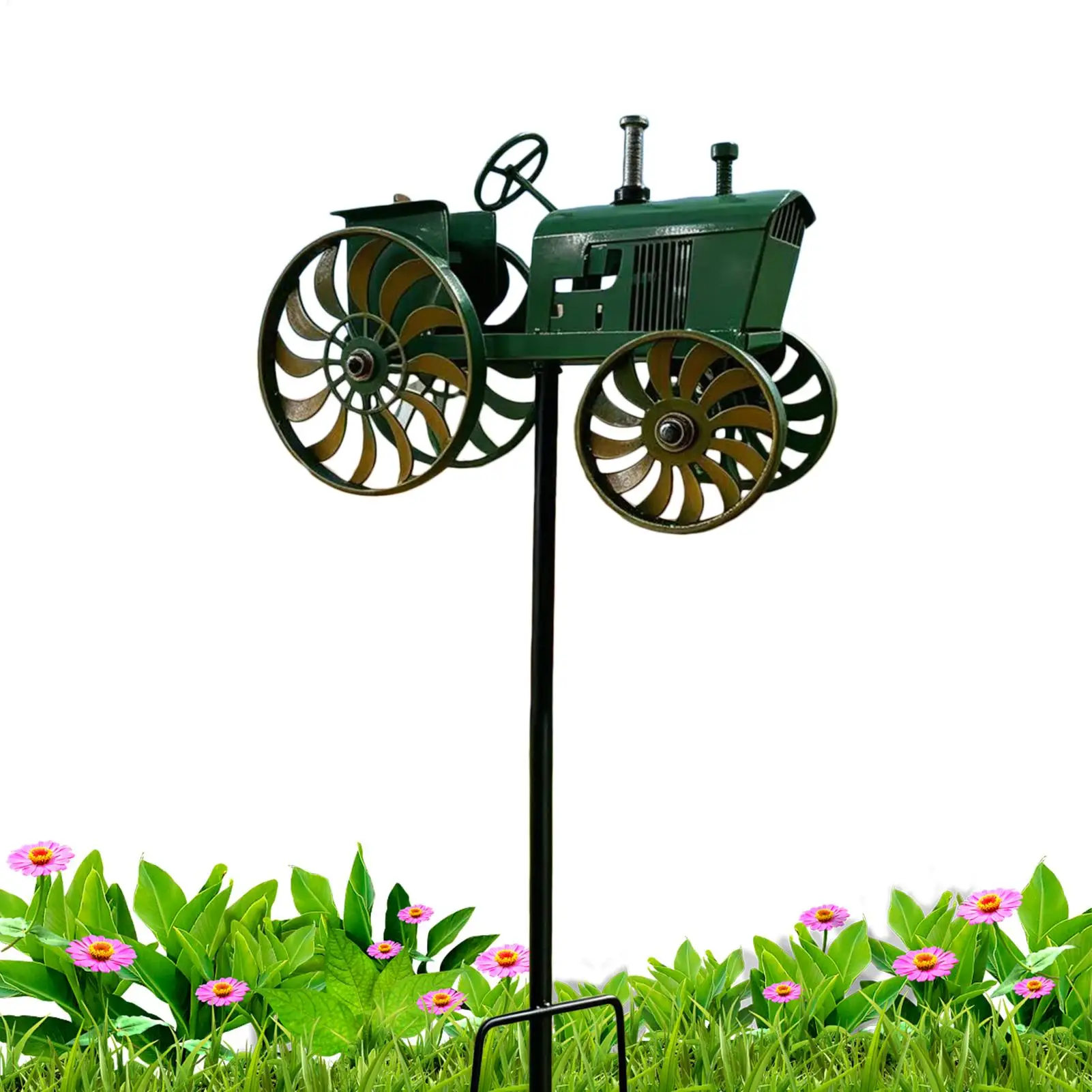 Tractor Wind Spinner Anti-Rust Weather Resistant Metal Wind Spinners Outdoor Stake for Patio Lawn Countryside Balcony Farm House