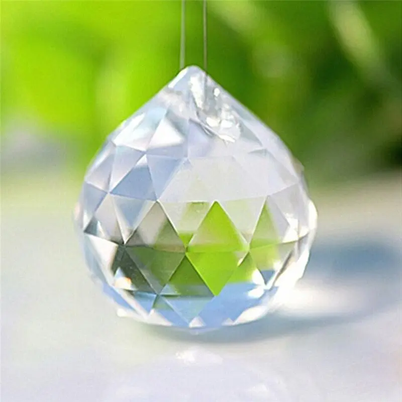 Clear 40mm Faceted Glass Crystal Ball Prism Chandelier Crystal Parts Hanging Pendant Lighting Ball Suncatcher Wedding Home Decor