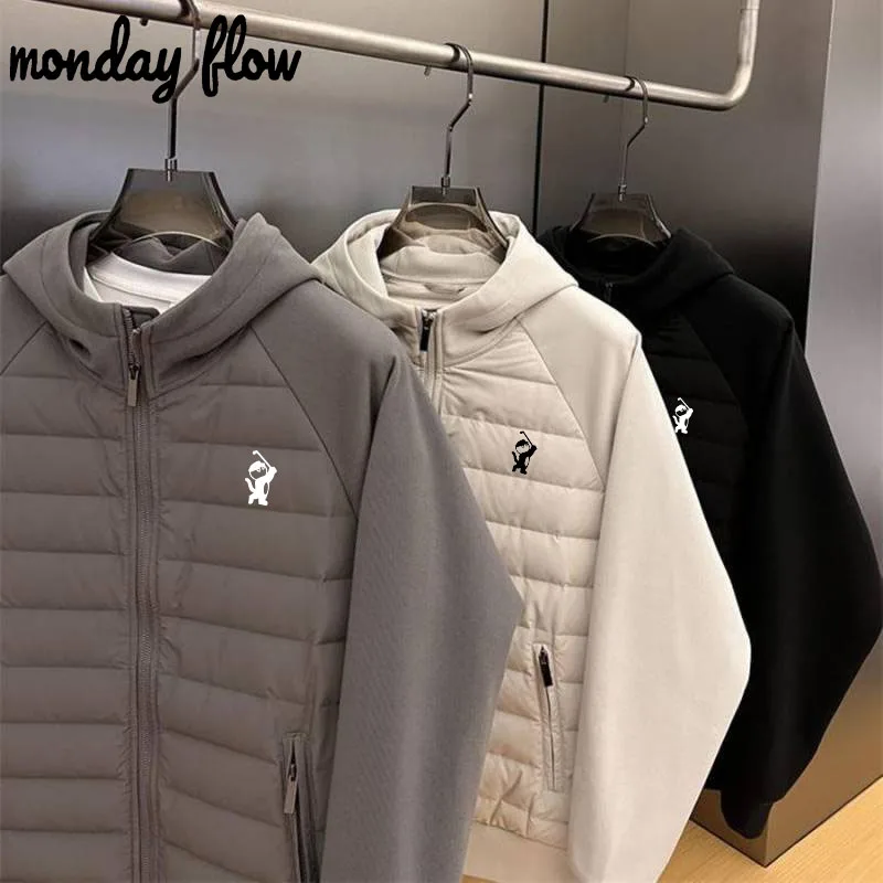 Monday Flow Down Jacket Men Women Golf Clothing Loose Coats Couple Golf Coat Casual Sport Korea White Duck Down Golf Wear