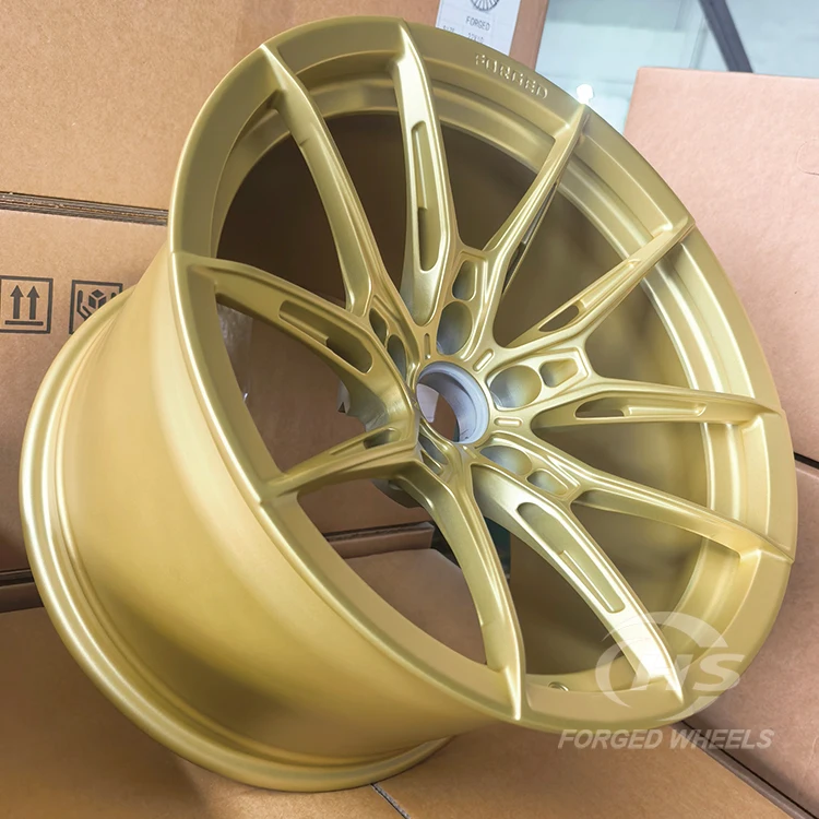 Matte Frozen Gold Finish | Custom Forged T6061 Wheels | 18-20Inch 5x112 Forged Rims for  M3 M4 F90    Supra