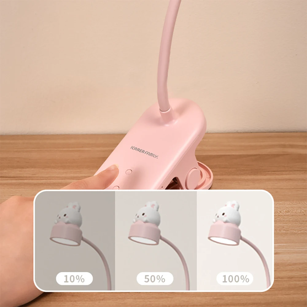 2024 New Cartoon Cute Pet Small Table Lamp USB Charging 3-speed Small Night Lamp Cute Learning Desktop Atmosphere Sleeping Lamp