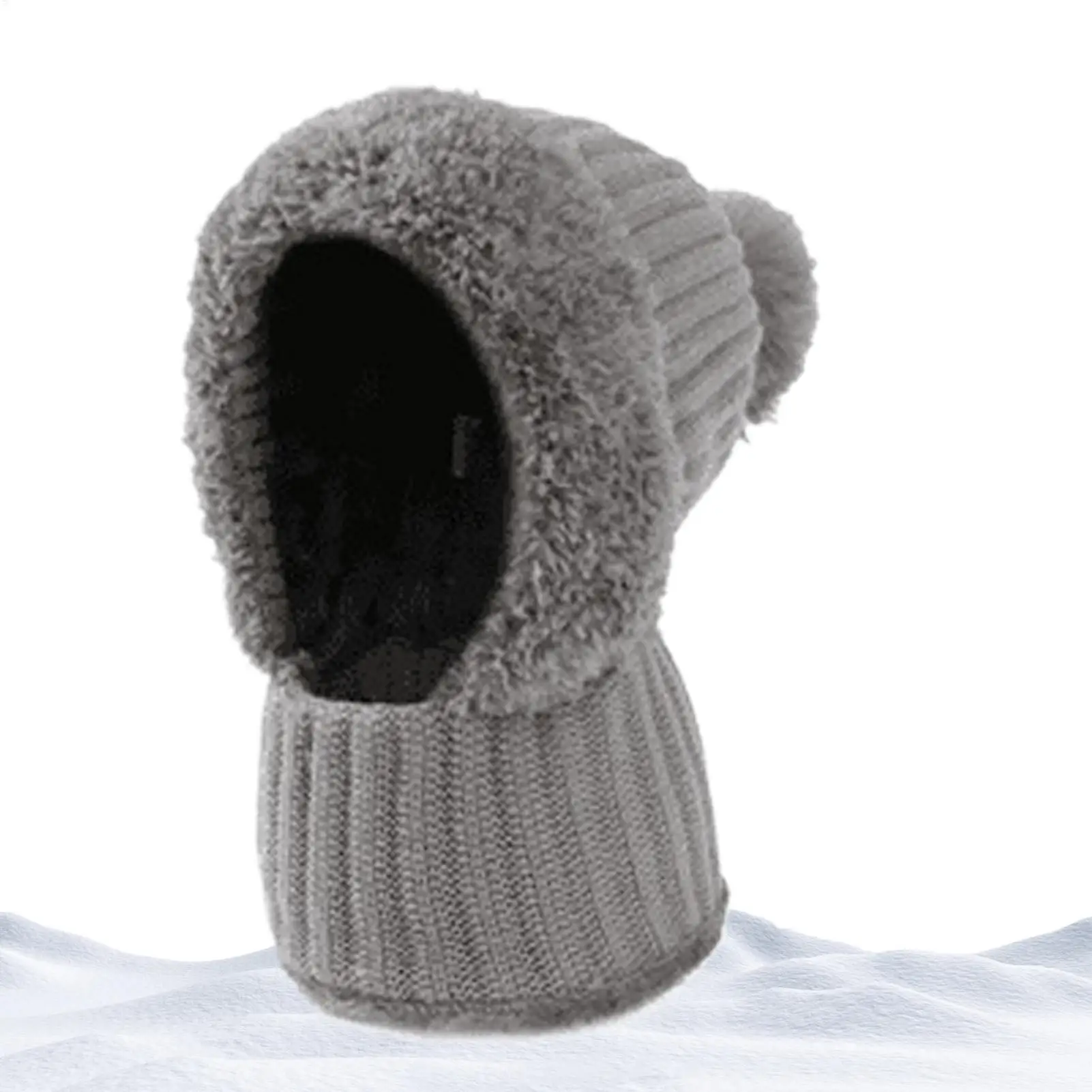 

Women's Beanie Fall Beanie With Neck Gaiter Fleece Lining Knit Warm Hat With Ear Flaps For Cold Weather Autumn Hiking Travel