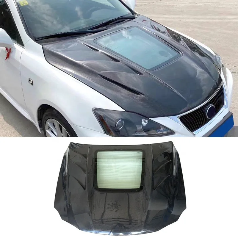 Carbon fiber cover Carbon Fiber Hood Car Engine Hood Cover For Lexus is250 is300 is350 2006 - 2012