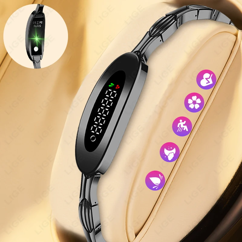 

LIGE Men Smart Bracelet Sports Fitness Tracker Women's Health Lightweight Band Heart Rate Sleep Test Waterproof Smart Wristband