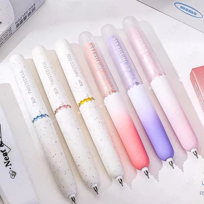 

3pcs/set Cute and Fun Egg-shaped Pen Twist-to-refill Gel Pen 0.5mm Black Fast-drying High-appearance-value Practice Pen