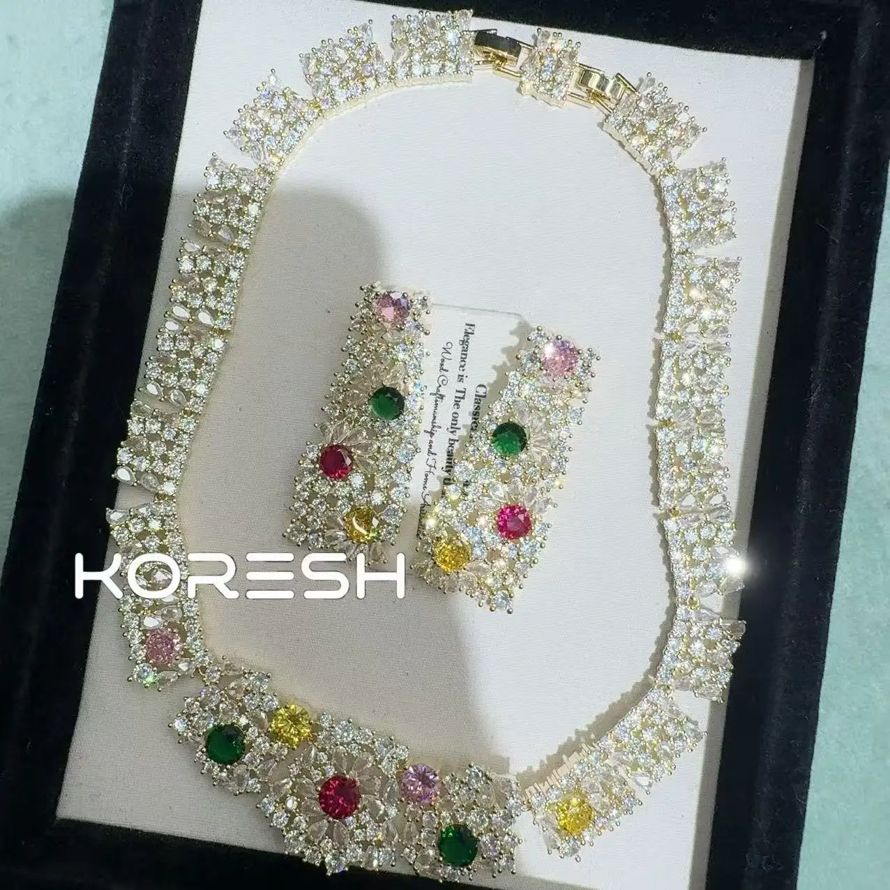 

Женская мода, серьги-капельки и ожерелье, комплект, элегантный ювелирный аксессуар