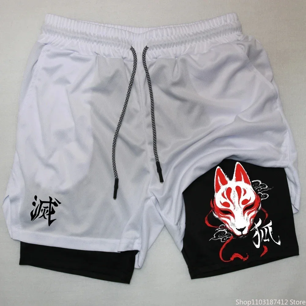 Outdoor Jogging Fitness Shorts Men's Printed Performance Double Layer Shorts Gym Workout Training Pants M-3xl