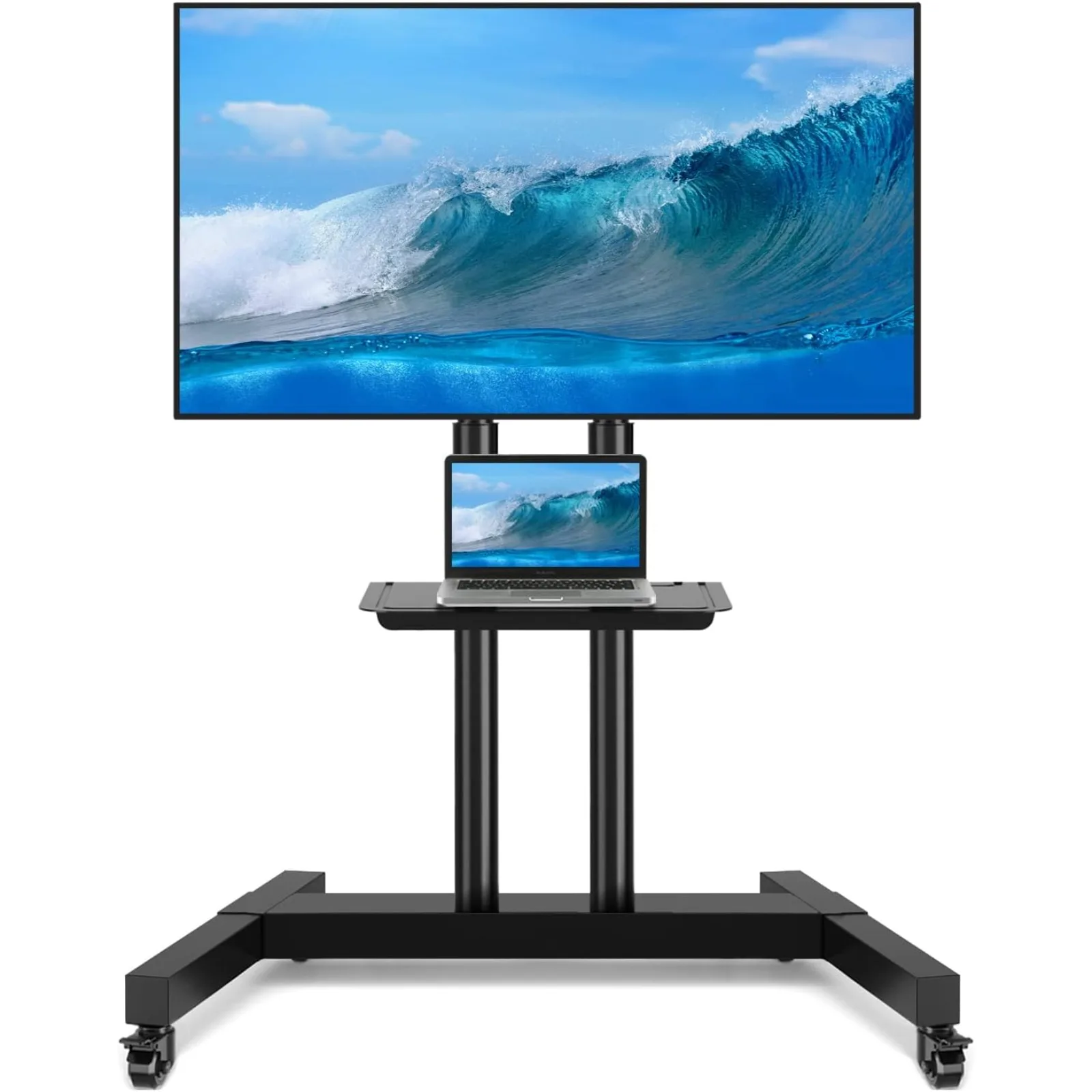 

US Mobile TV Cart with Wheels for 40-80 Inch LCD LED OLED Flat Curved Screen TVs, Height Adjustable Rolling TV Stand Holds up