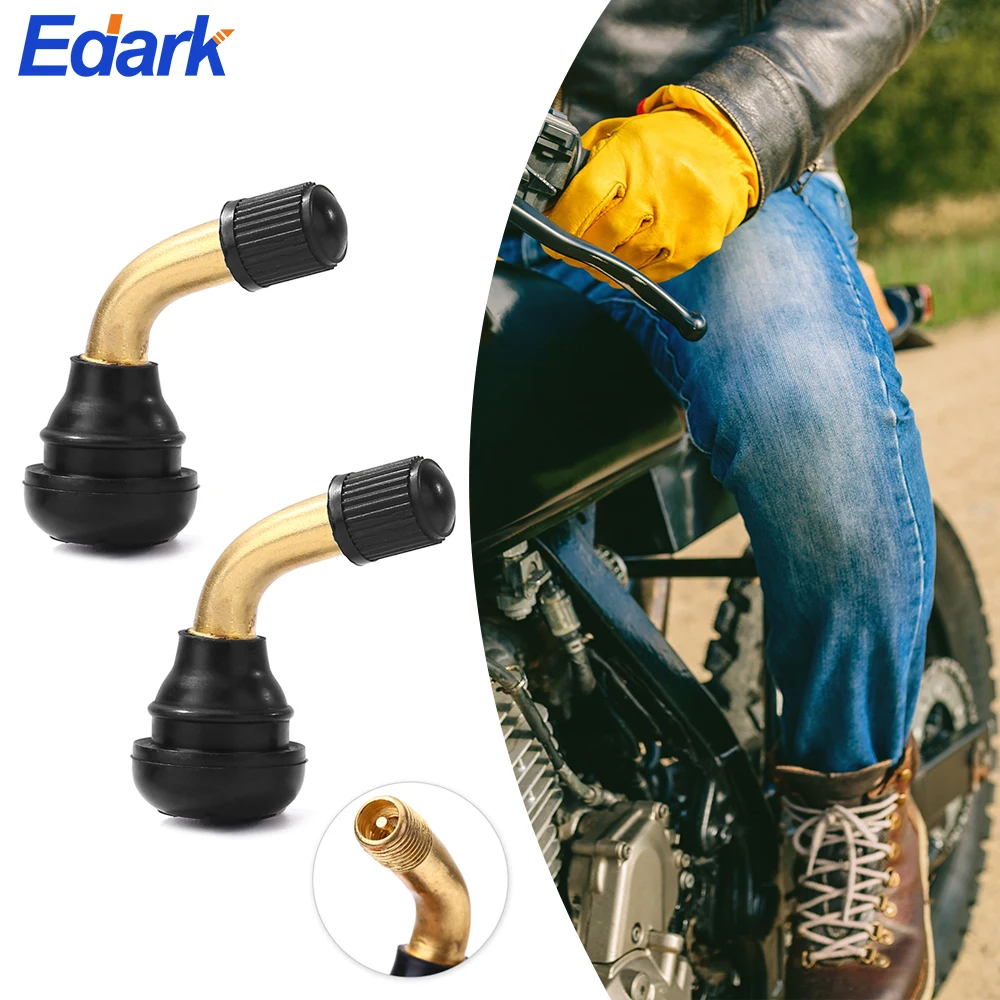 1 Pair PVR70 PVR60 PVR50 PVR40 Valve Stem Bent 45 Degree Angled, Brass Stem, Snap-in Rubber Base,Tubeless Tire Rim, Scooter ATV