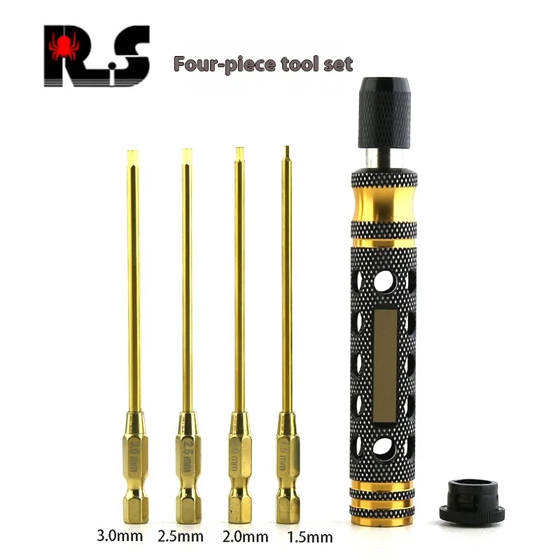 RS Red Spider Chiave esagonale interna rivestita in titanio Strumento di riparazione modello barca con lama rinforzata per modelli di aeroplani e auto