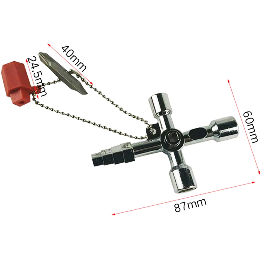 Multifunktionaler Water Utility Triange Schlüsselschlüssel, Sanitärschlüssel, quadratischer Dreieckszug, elektrischer Schrank, Aufzugsschrank – Detail 4