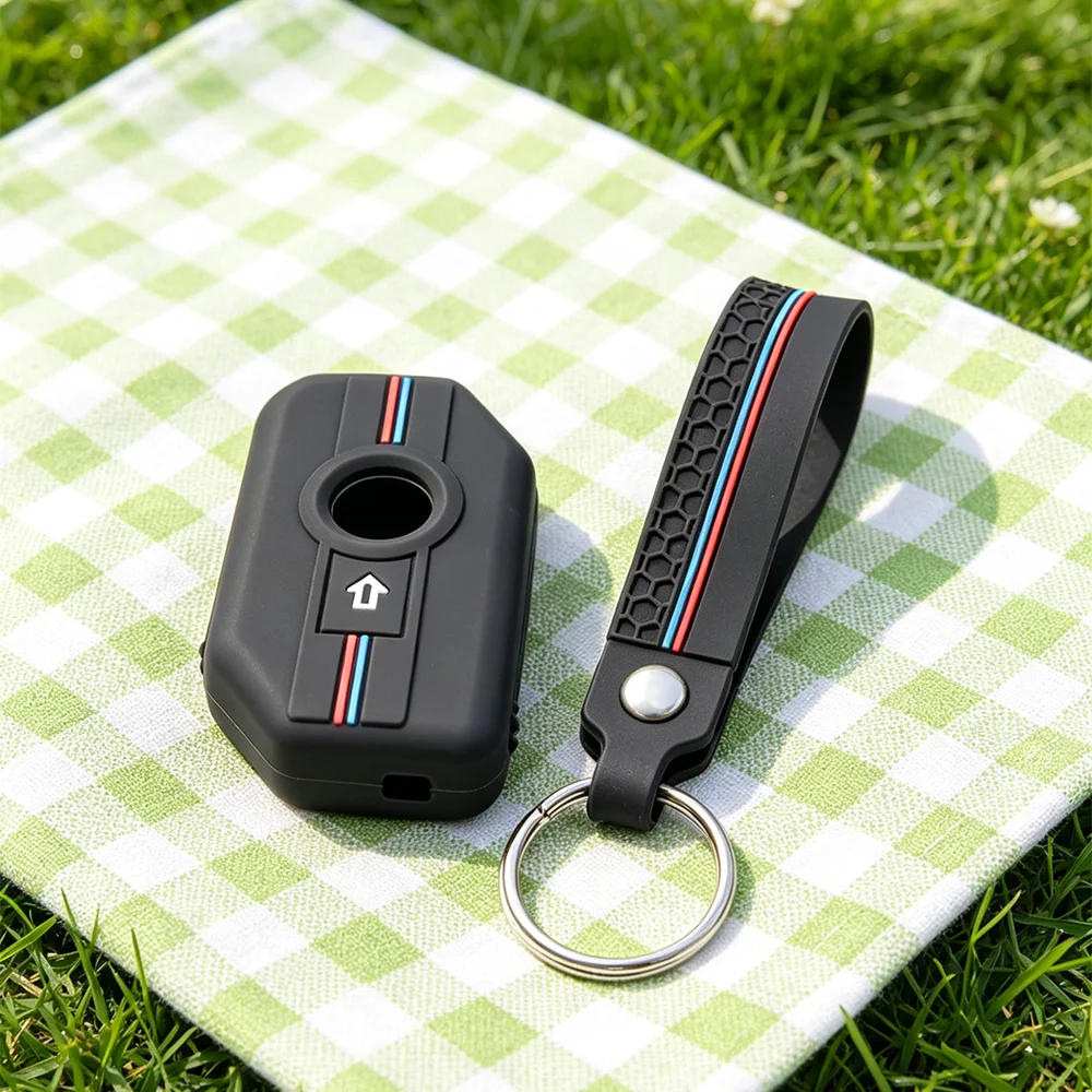 Textured Silicone Motorcycle Key Fob Holder With Keychain For BMW K 1600 B GT GTL R 1250 GS Adventure S1000 R XR 2021 2022