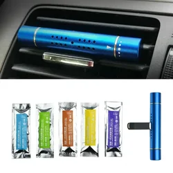 Car Air Vent Clip Freshener Perfume Diffuser + 5 Aroma Fragrance Sticks Practical BLUE  Auto Accessories Tools