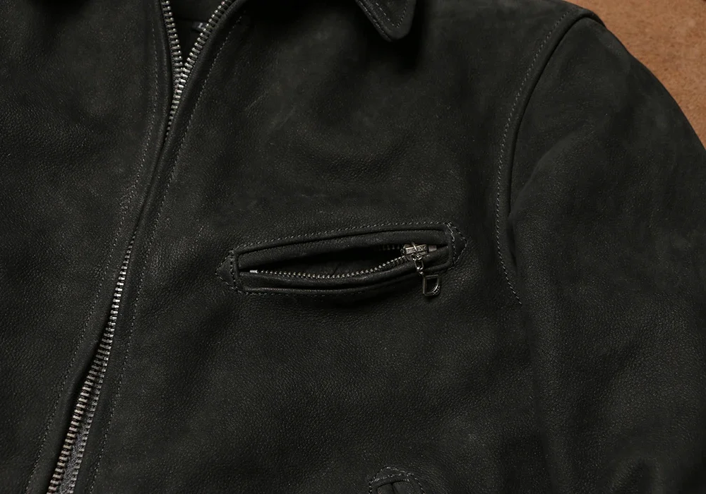 1930 سترة جلدية كلاسيكية ذات طية صدر السترة 1.6 سترة من جلد البقر الثقيل المصقول JS02 سترة جلدية لسائقي الدراجات النارية