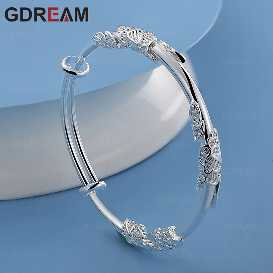 

Регулируемый браслет GDREAM из стерлингового серебра 925 пробы с цветочным дизайном, изысканные и милые украшения для свадьбы/вечеринки для женщин.