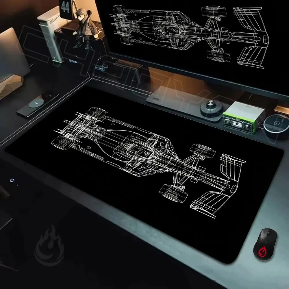 Race car line art drawings Mouse Pad Large Computer Office Game Table Mats Rubber Anti-slip XXL Mouse Mat HDP Long Desk Pads