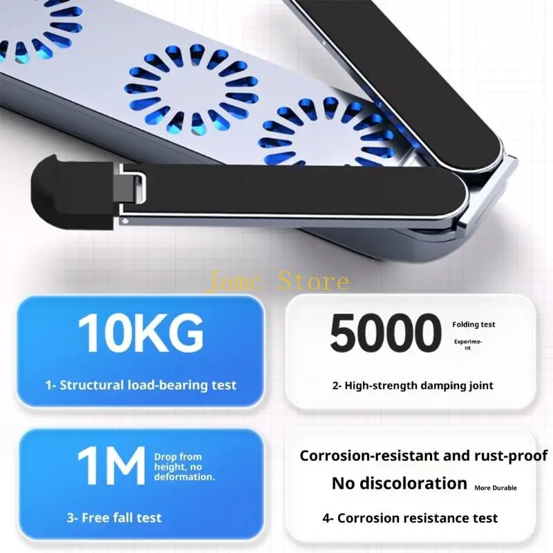 LX0B مبردات كمبيوتر محمول هادئة من الألومنيوم بتصميم قابل للطي حامل متعدد الزوايا للأجهزة اللوحية نظام تبريد محمول مقاس 10-17