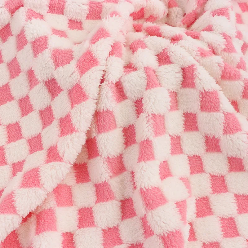 160x50cm Polyester Plaid Jacquard Plush Fabric For Women\'s Home Clothing, Blankets, Pillows,Handmade DIY Bedding Fabric TJ21158