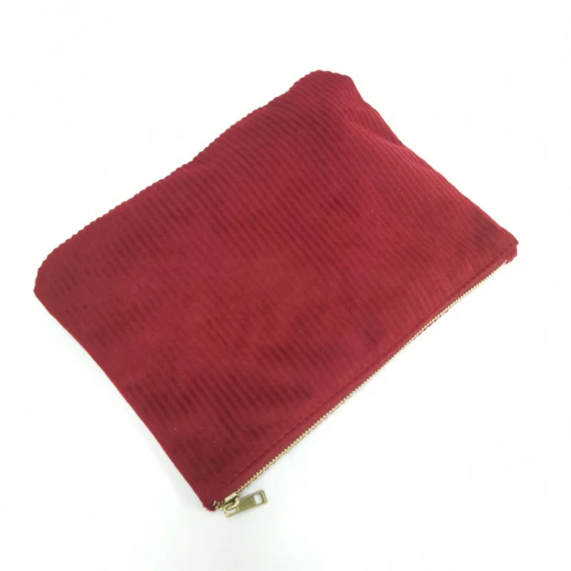 custom.Chuanghua Custom Private Organizer Bag Travel Velvet Beauty Makeup Pouches Corduroy Cosmetic Bags Women
