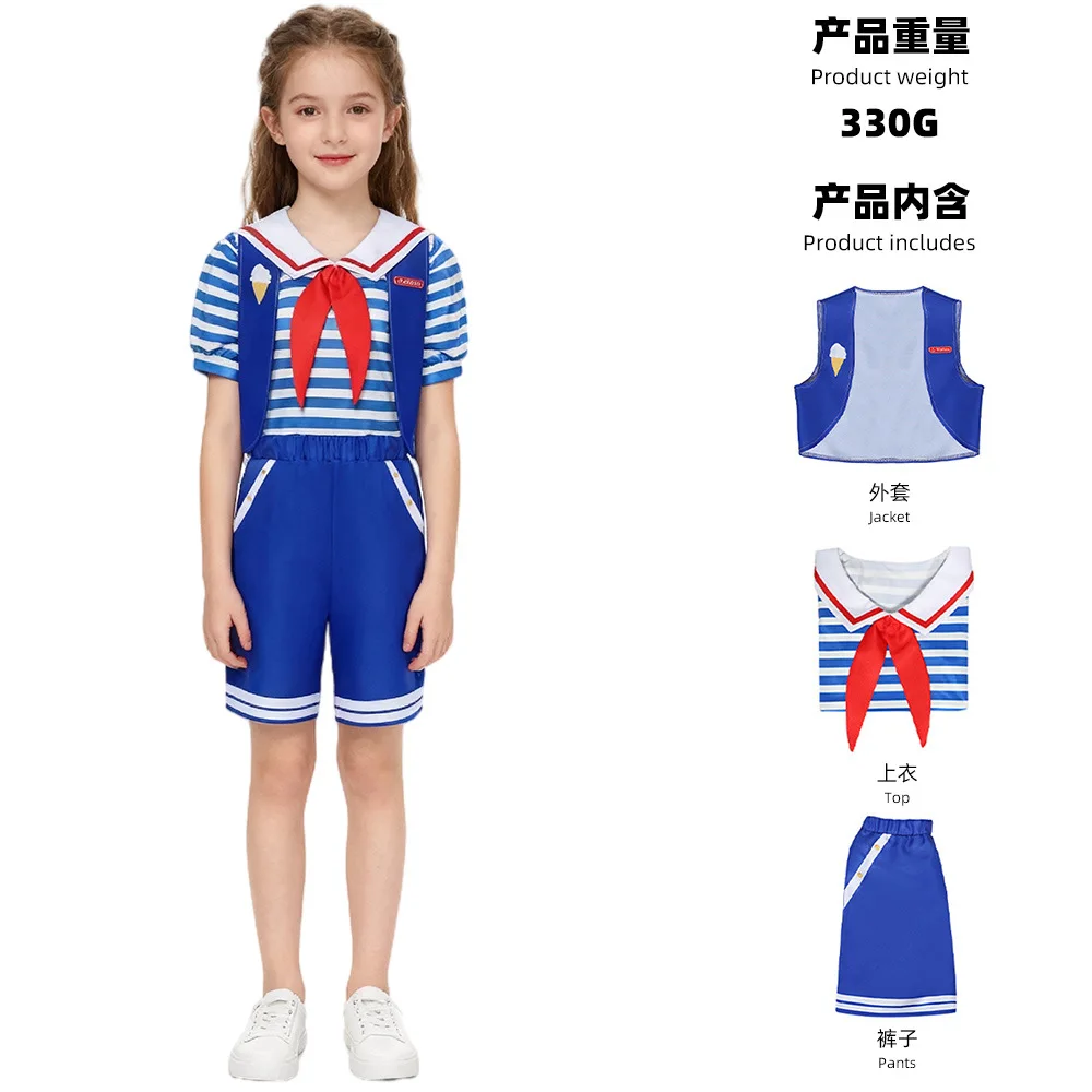 صبي فتاة روبن ستيف هارينجتون تأثيري حلي قميص السراويل قبعة سترة مجموعة هالوين كرنفال حفلة تأثيري حلي